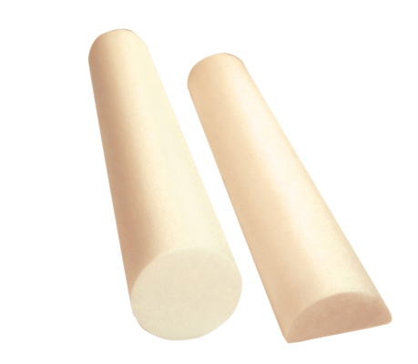 CanDo Foam Roller - Antimicrobial - Beige PE foam - 6" x 36" - Round