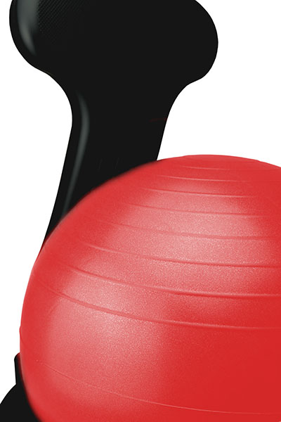CanDo Ball Chair - Plastic - Mobile - with Back - Adult Size - with 22" Red Ball