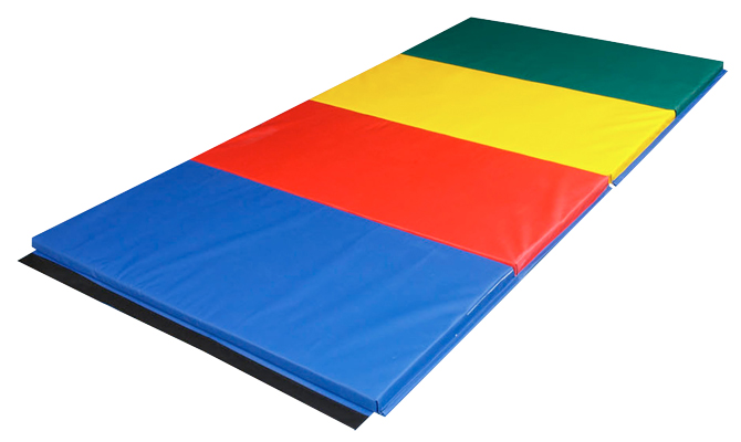CanDo Accordion Mat - 1-3/8" PE Foam with Cover - 6' x 12' - Rainbow Colors