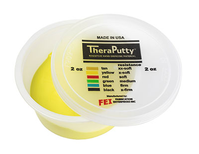 CanDo Theraputty Exercise Material - 2 oz - Yellow - X-soft (set of 10)