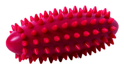 Knobbed Ball Long - 2.75&quot; x 1.6&quot; - Red