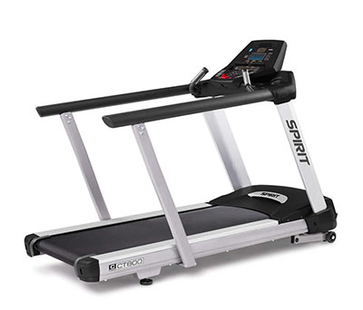 Spirit, CT800 Treadmill with Medical Handrails, 84" x 35" x 57"