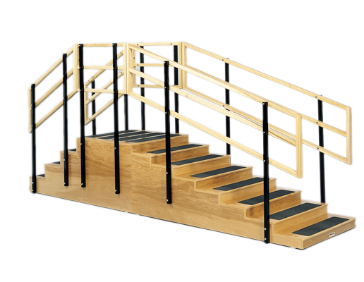 Training stairs, convertible, 4 and 8 steps with platform, 30" x 30" platform