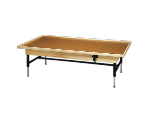 Wooden Platform Table - Manual Hi-low, Raised-rim, 7' x 5' x (19" - 27")