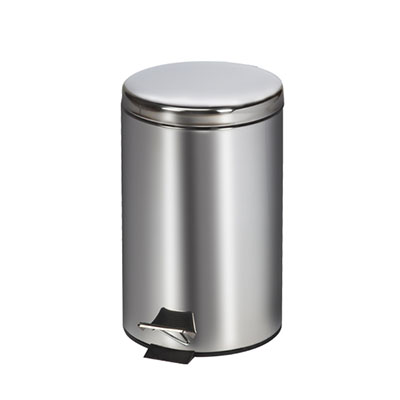 Clinton, Small Round Waste Receptacle. Stainless Steel, 20 Quart
