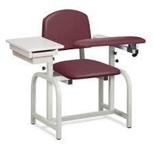 Clinton, Lab X Series Phlebotomy Chair, Padded Flip Arm, Drawer