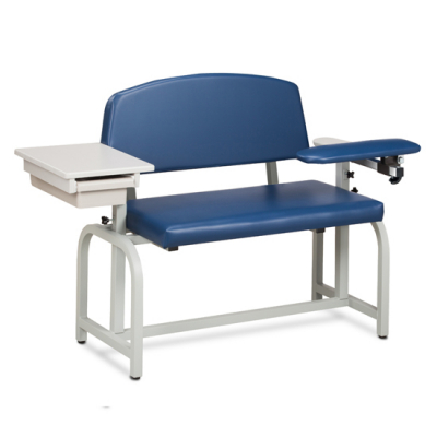 Clinton, Lab X Series Phlebotomy Chair, Extra-Wide, Padded Flip Arm, Drawer