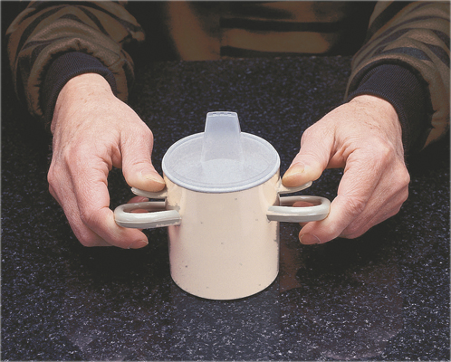 Thumbs-up cup and spout lid
