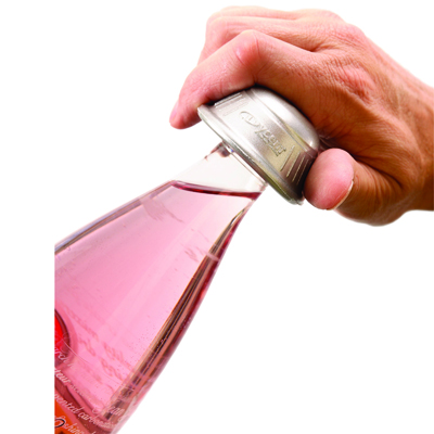 Dycem non-slip cone-shaped bottle opener, silver