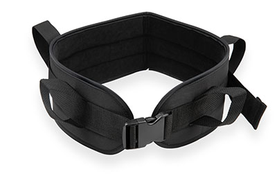 Padded transfer belt, side release buckle, large, black