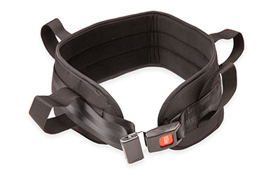 Padded transfer belt, auto buckle, large, black