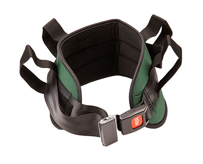 Padded transfer belt, auto buckle, medium, green