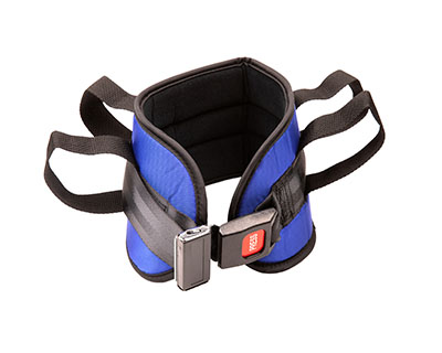 Padded transfer belt, auto buckle, small, blue