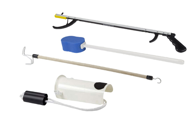 FabLife Hip Kit: 26" reacher, contoured sponge, formed sock aid, 24" dressing stick