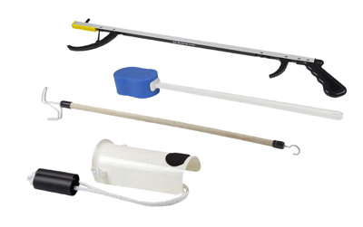 FabLife Hip Kit: 32" reacher, contoured sponge, formed sock aid, 24" dressing stick