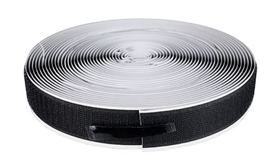 1" Self-adhesive Hook Material, 10 Yard, Black