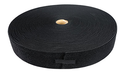 2" elastic Loop Material, 25 Yard Dispenser Box, Black