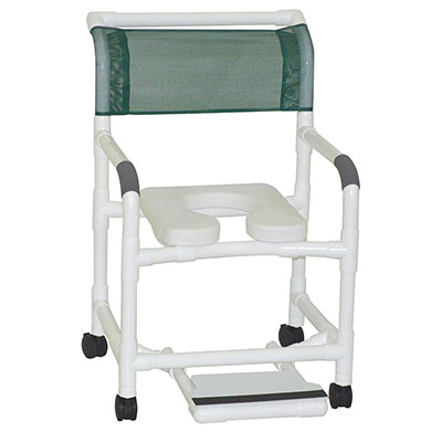 MJM International, deluxe shower chair (22&quot;), twin casters (3&quot;)