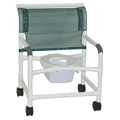 MJM International, extra-wide shower chair (26"), twin casters (4")
