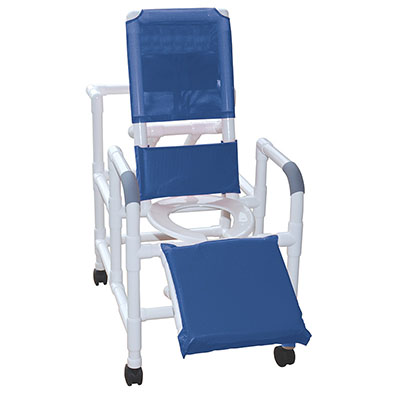 MJM International, reclining shower chair, deluxe elevated leg extension