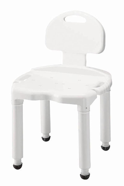 Carex Universal Bath Bench with Back, Retail Packaging