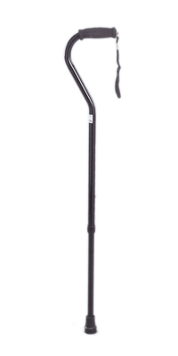Offset handle adjustable aluminum cane, 29 - 38", silver, 1 each