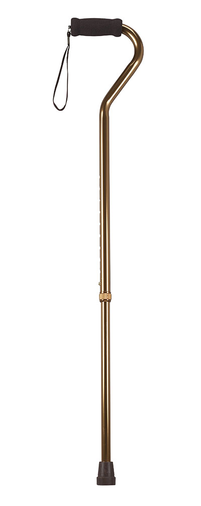 Offset handle adjustable aluminum cane, 29 - 38", bronze, 6 each