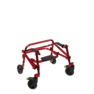 Klip Posterior walker, four wheeled with seat, red, size 1