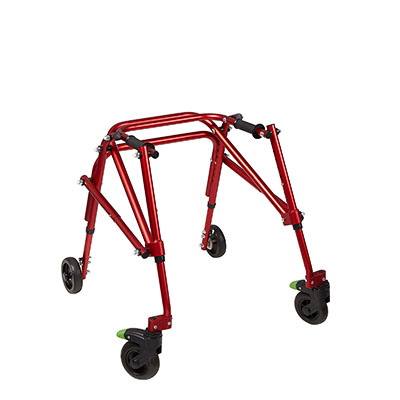 Klip Posterior walker, four wheeled, red, size 2