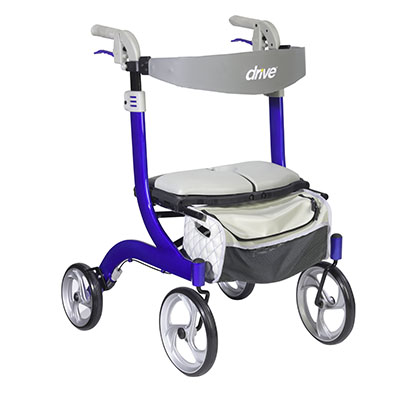 Drive, Nitro DLX Euro Style Rollator Rolling Walker, Sleek Blue