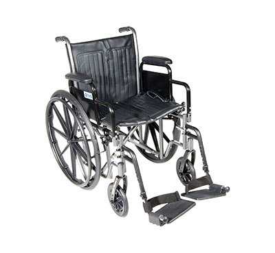 Drive, Silver Sport 2 Wheelchair, Detachable Desk Arms, Swing away Footrests, 16" Seat