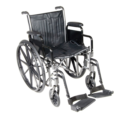 16" Wheelchair with Removable Desk Armrest, Swing Away Footrest