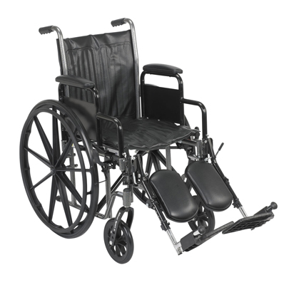 16" Wheelchair with Removable Desk Armrest, Swing Away Elevating Leg Rest