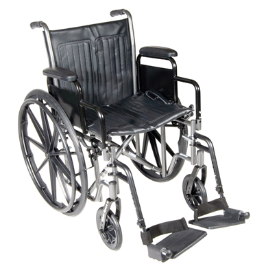 18" Wheelchair with Fixed Arm, Swing Away Footrest