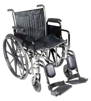 18" Wheelchair with Detachable Desk Arm, Swing Away Elevating Leg Rest