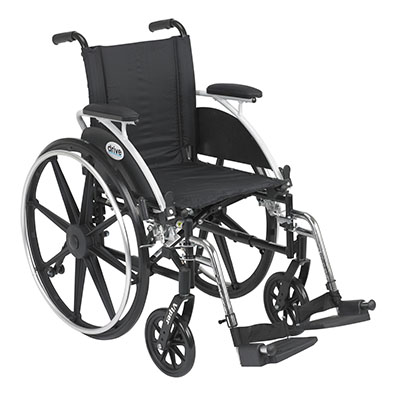 Drive, Viper Wheelchair with Flip Back Removable Arms, Desk Arms, Swing away Footrests, 14" Seat