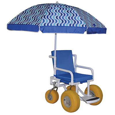 All terrain chair - 20.25" internal width - safety belt - cushion seat and umbrella