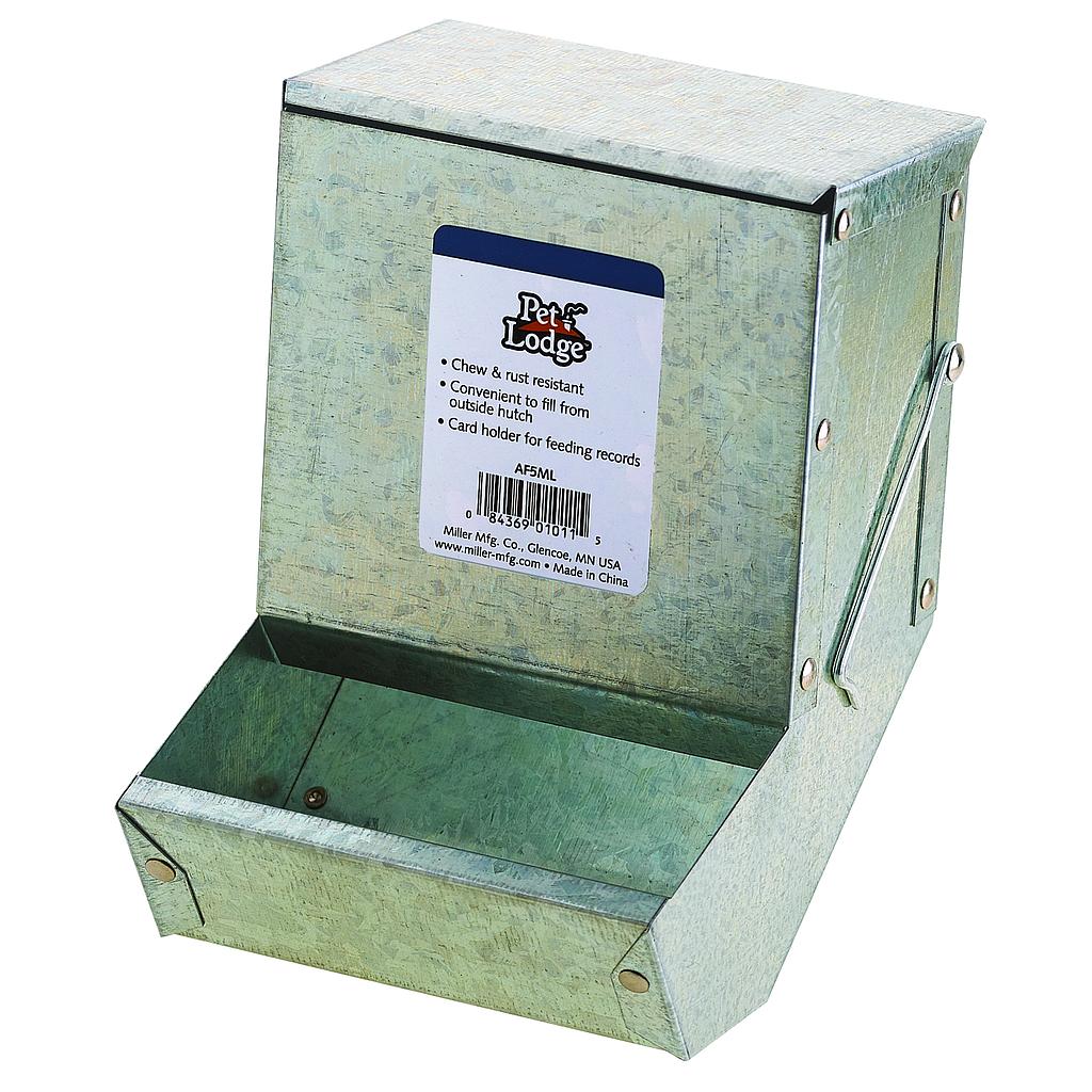 5" Metal Small Animal Feeder with Lid