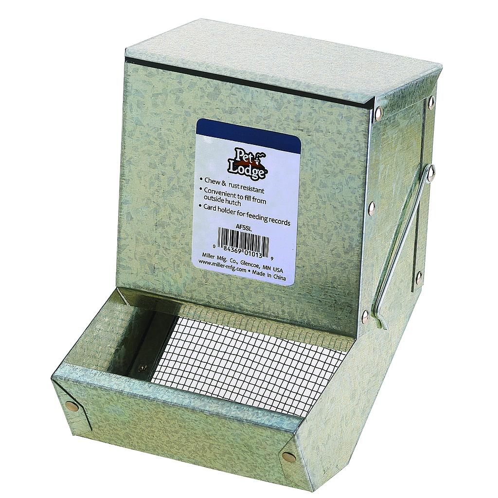 5" Metal Small Animal Feeder with Lid and Sifter Bottom