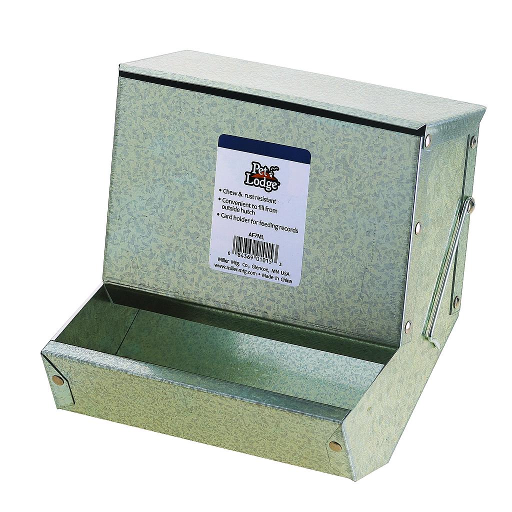 7" Metal Small Animal Feeder with Lid
