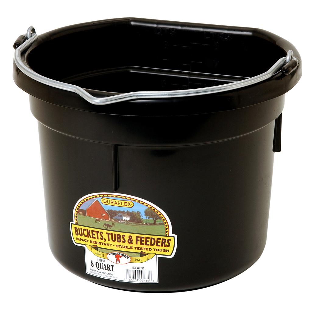 8 Quart Flat Back Plastic Bucket