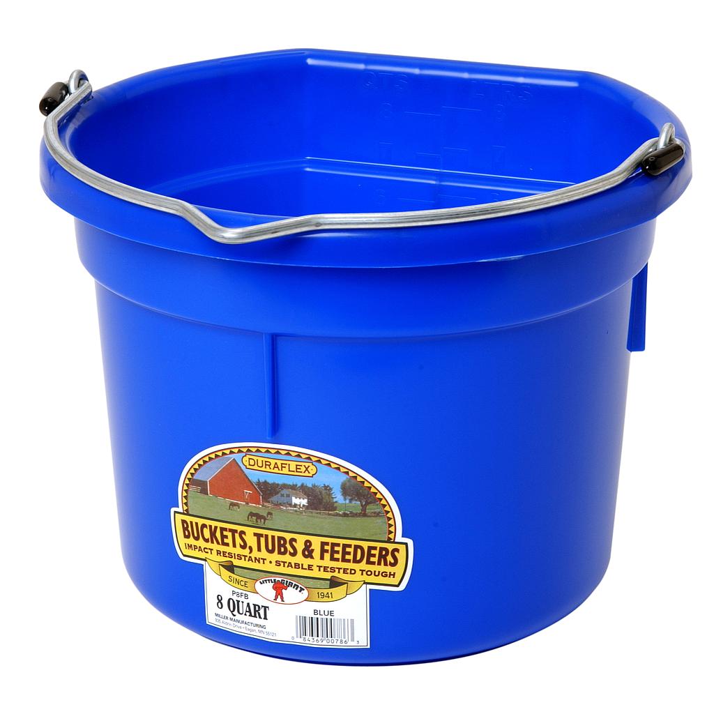 8 Quart Flat Back Plastic Bucket