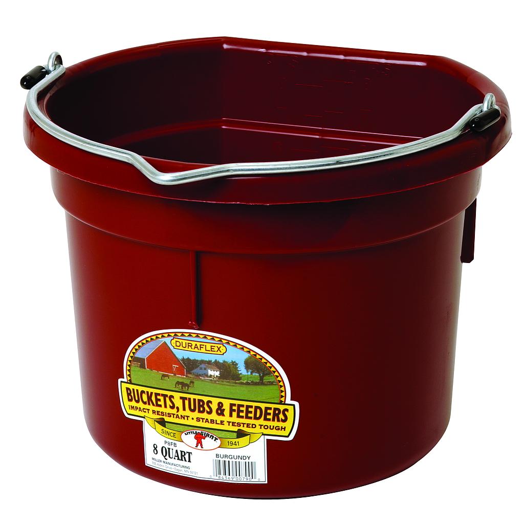 8 Quart Flat Back Plastic Bucket