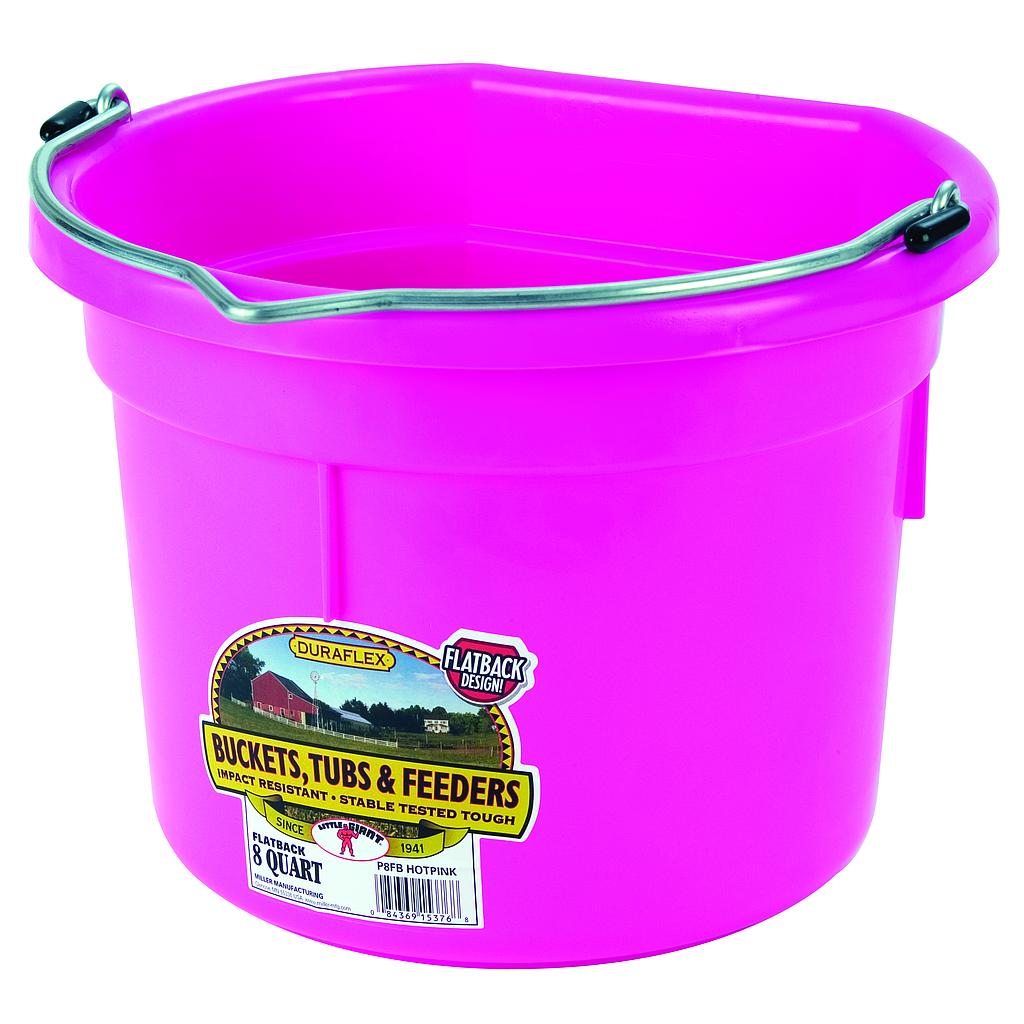 8 Quart Flat Back Plastic Bucket