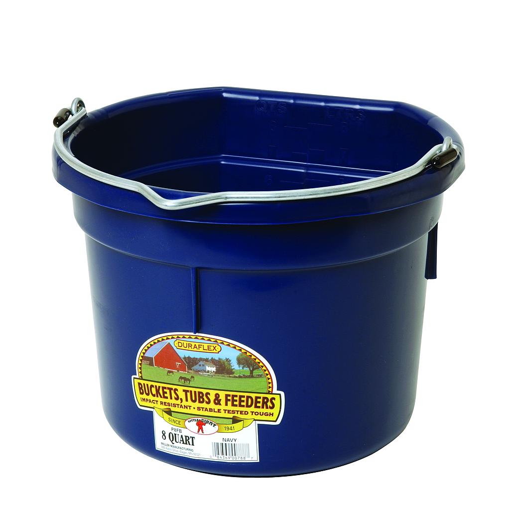 8 Quart Flat Back Plastic Bucket