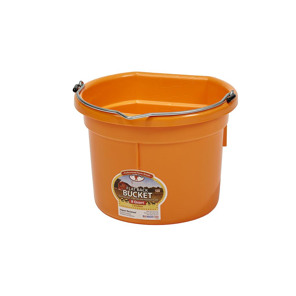 8 Qt Flatback Plastic Bucket Orange