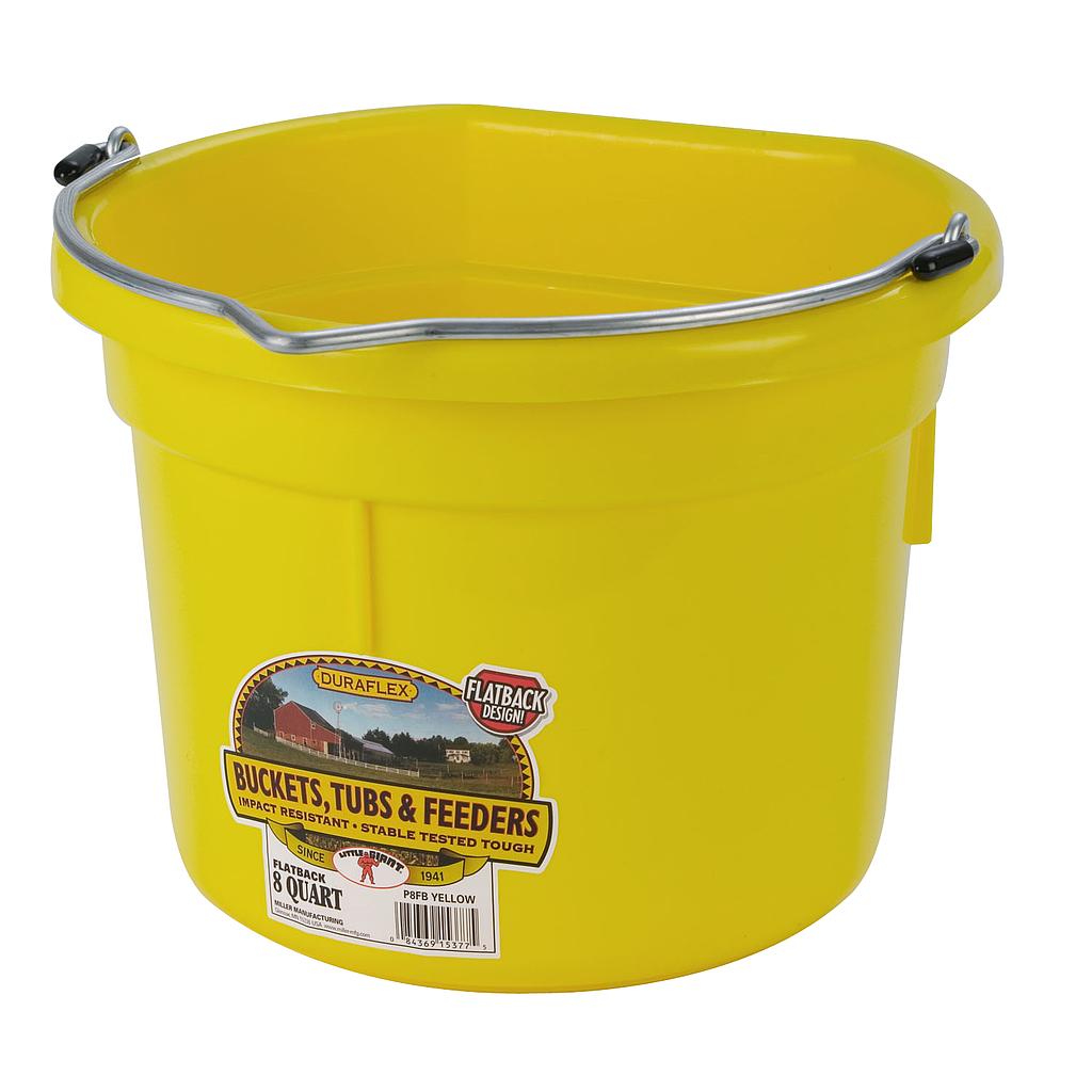 8 Quart Flat Back Plastic Bucket