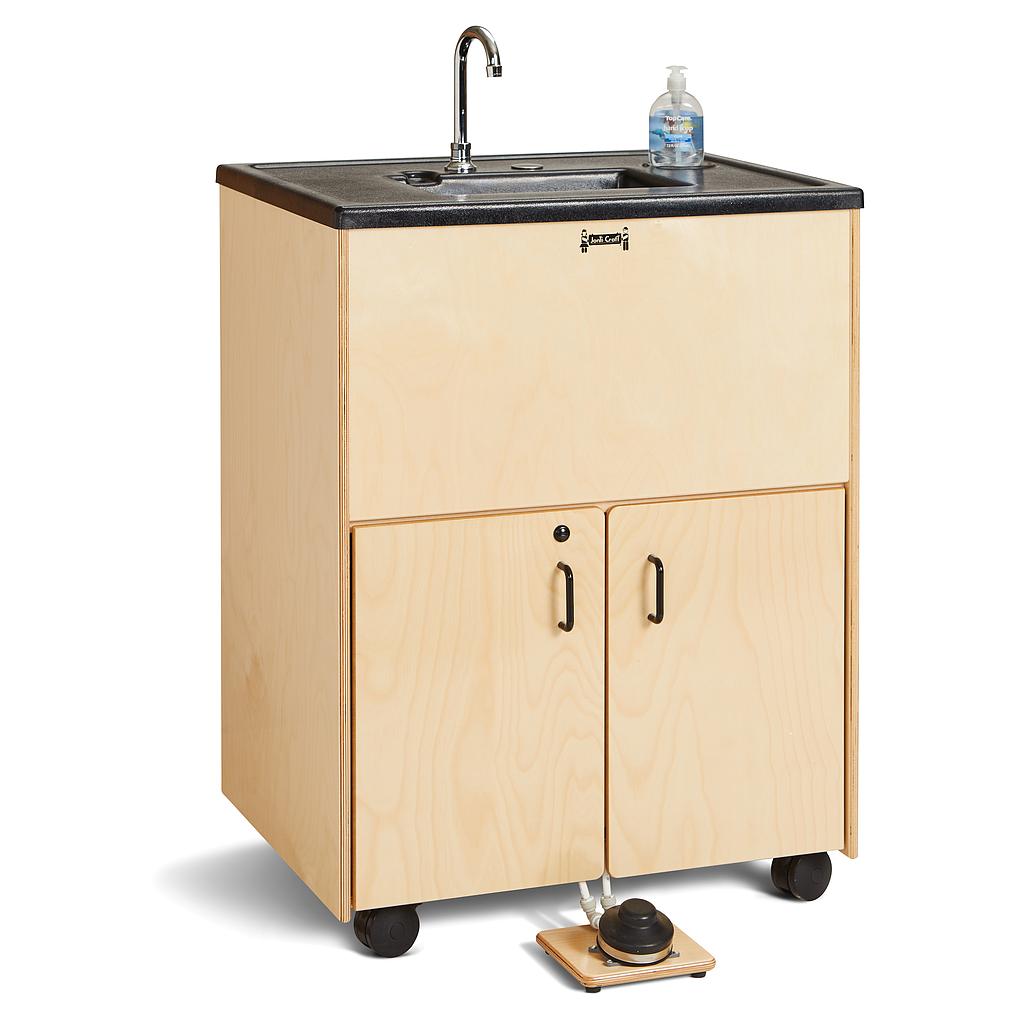 Jonti-Craft® Clean Hands Helper Portable Sink – Nonelectric - 38&quot; Counter - Plastic Sink