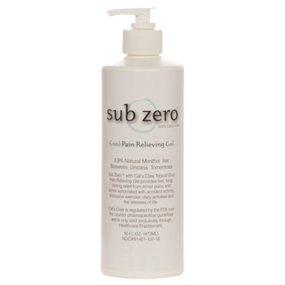 Sub Zero Gel - 16 oz pump bottle, case of 12