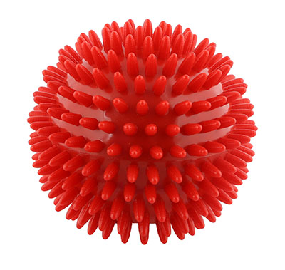 Massage ball, 9 cm (3.6 inches), Red, 1 dozen